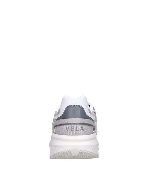 Sneakers in pelle e tessuto D.A.T.E. | VELA HYBRID LIGHTGRIGIO-BIANCO